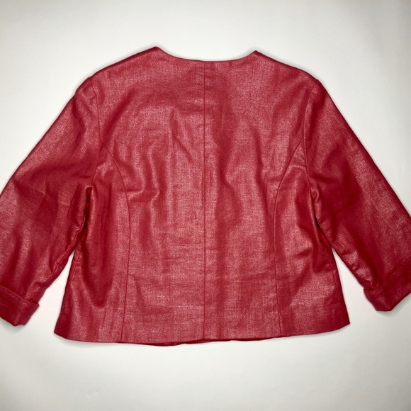 LAL Live A Little Linen Blend Blazer Coral Sz PL - Picture 8 of 8